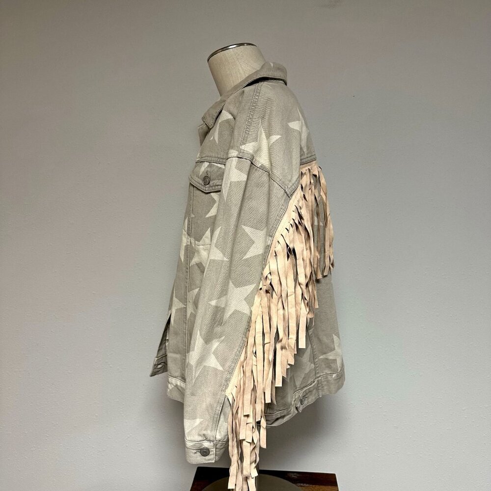 *NEW* Peach Love Tassel Denim Jacket - Picture 5 of 10